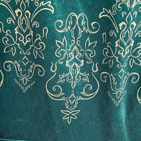 DVF Diane Von Furstenberg Vintage Velvet Long‎ Sleeve Tunic Green Large - Picture 5 of 7
